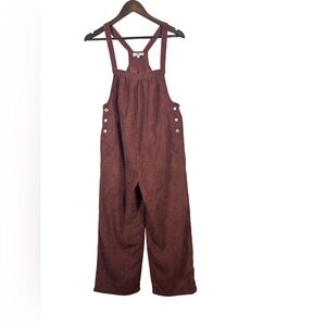 Entro Brown Corduroy Overalls Romper Size Small